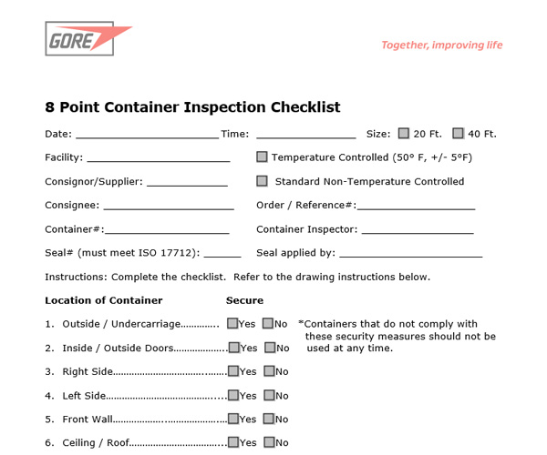 CTPAT 8 Point Container Inspection Checklist
