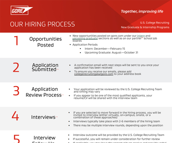 A screen shot of the hiring process document