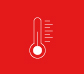 An Icon of a thermometer indicating temperature as one problem for outdoor electronics.