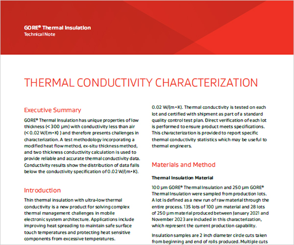 Technical Note - Thermal Conductivity Characterization