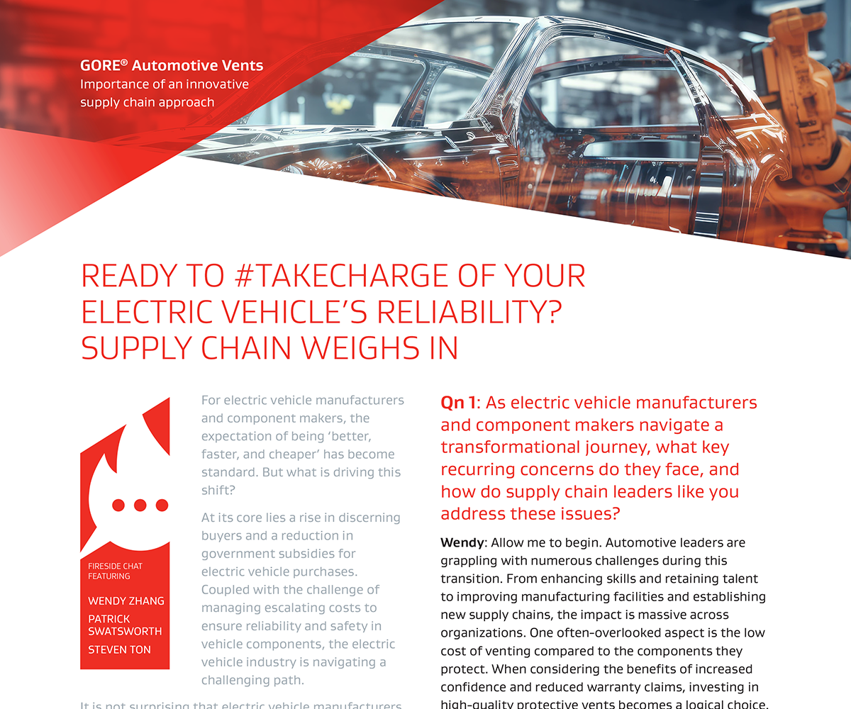 Thumbnail image of document entitled “Ready To #TAKECHARGE of Your Electric Vehicle’s Reliability? Supply Chain Weighs In” 
