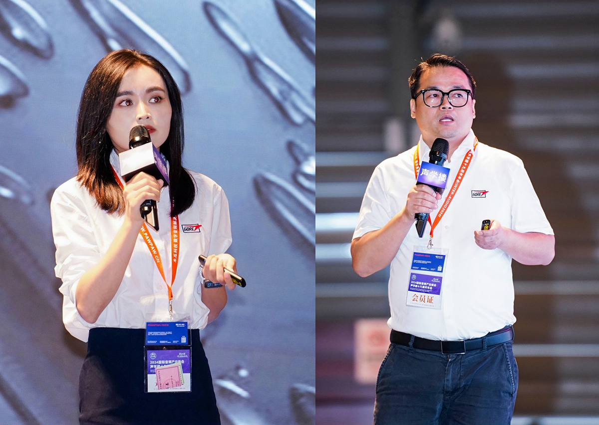 Figure 2. Gore&#39;s Product Manager Sophia Zhang and Application Engineer Kelvin Wei delivered keynote speeches at the summit