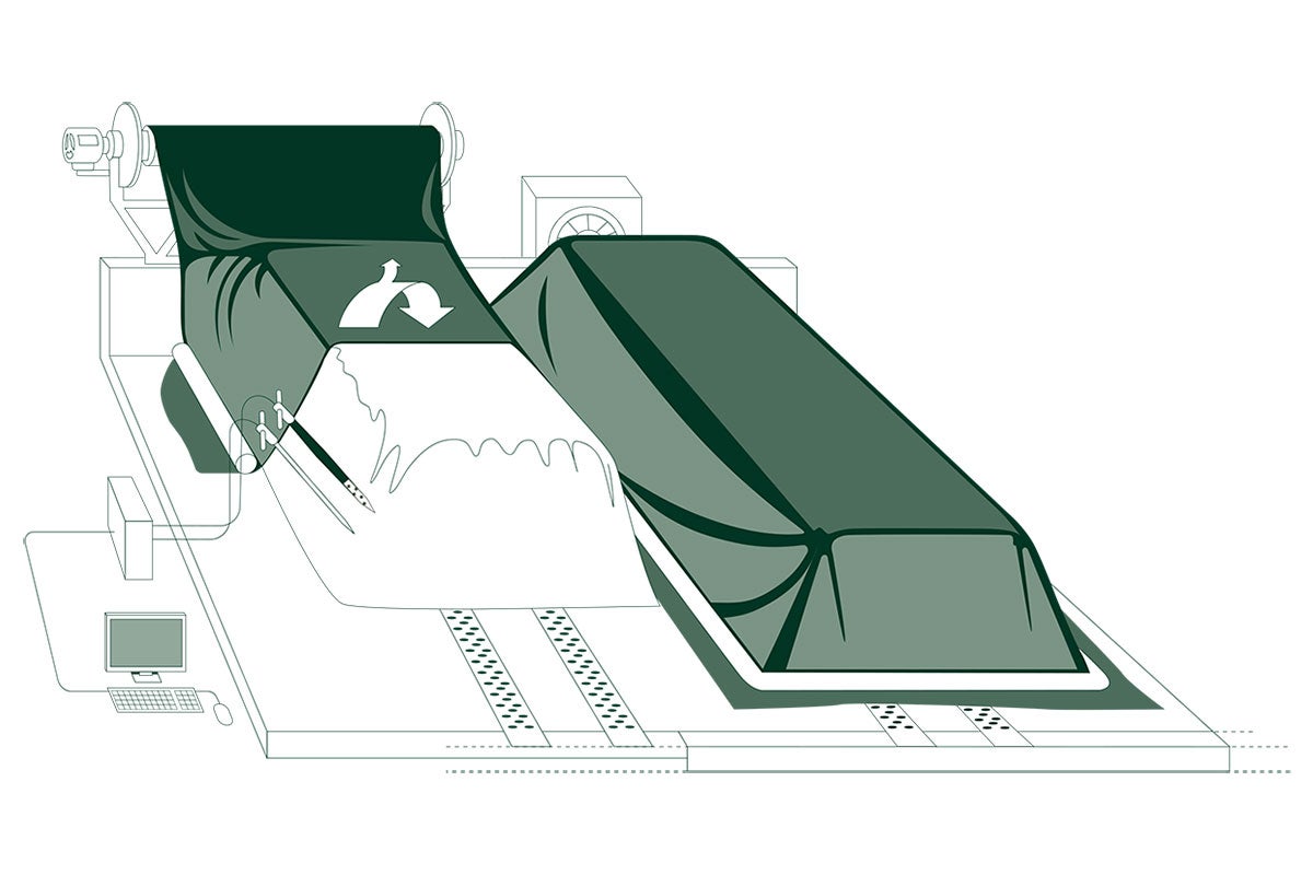 graphic outline of gore cover installation