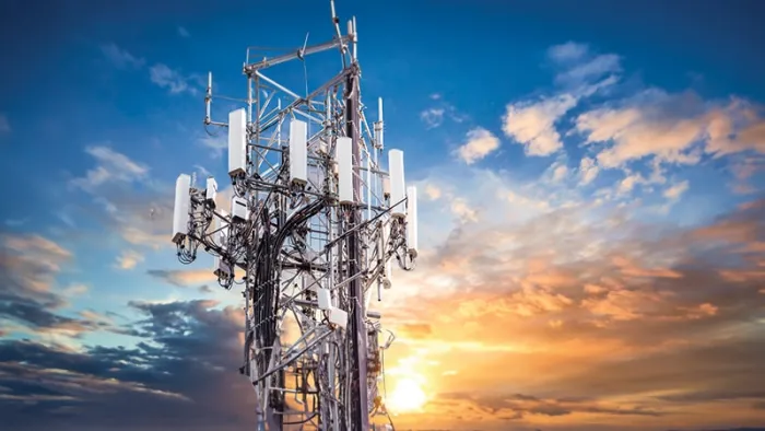 Satellite tower in a sunny day.