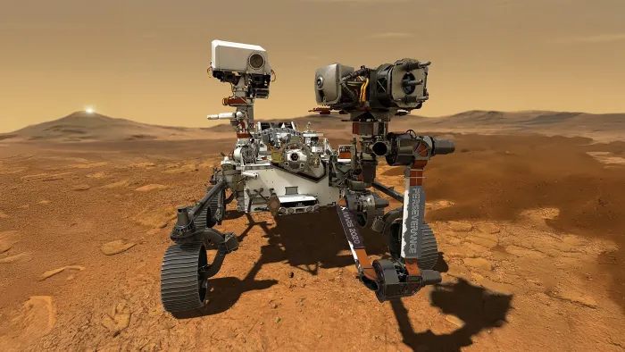 Space rover on Mars.