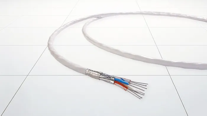 Closeup of a Ethernet Cat6a Cable