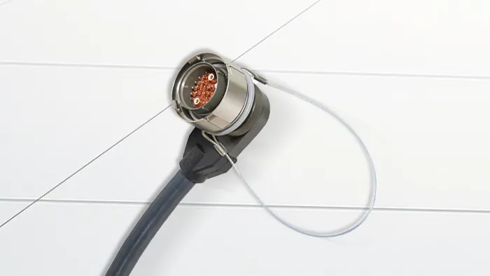 A close up of the MIL-STD-1760 Cable