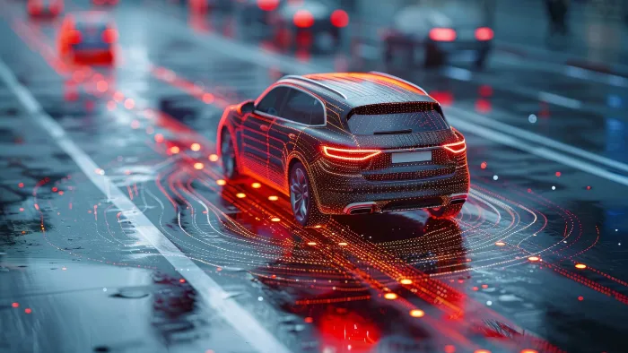 A vehicle transmitting gps signal