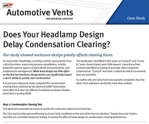Does Your Headlamp Design Delay Condensation Clearing?