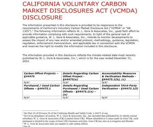 First page of the Voluntary Carbon Market Disclosure Act Statement